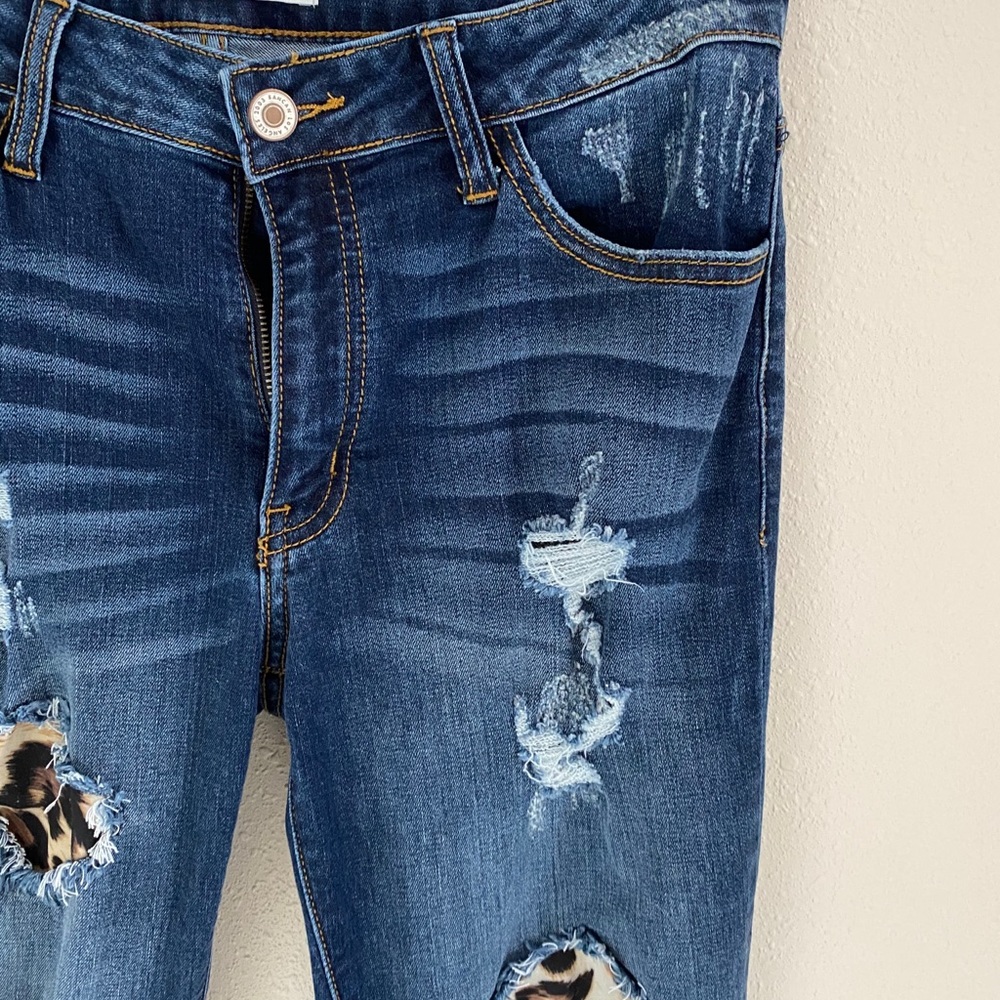 Leopard Print Distressed Kancan Skinny Jeans
